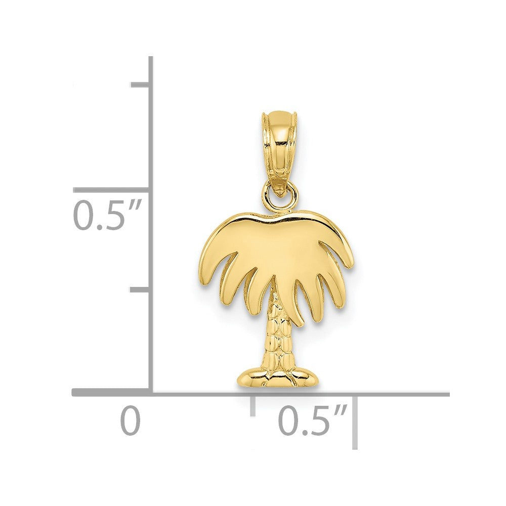 FJC Finejewelers 10 kt Yellow Gold Charleston Palm Tree Charm 12 x 10 mm