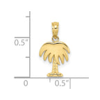 FJC Finejewelers 10 kt Yellow Gold Charleston Palm Tree Charm 12 x 10 mm
