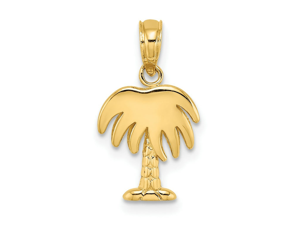 FJC Finejewelers 10 kt Yellow Gold Charleston Palm Tree Charm 12 x 10 mm