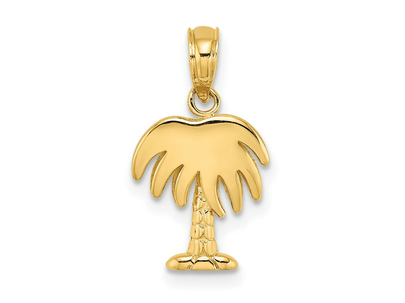 FJC Finejewelers 10 kt Yellow Gold Charleston Palm Tree Charm 12 x 10 mm