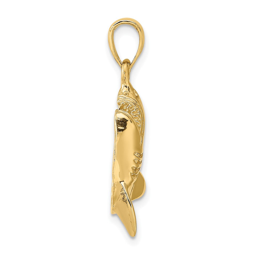 FJC Finejewelers 10 kt Yellow Gold 2-D Polished Shark Charm 23 x 18 mm