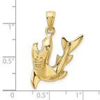 FJC Finejewelers 10 kt Yellow Gold 2-D Polished Shark Charm 23 x 18 mm