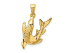 FJC Finejewelers 10 kt Yellow Gold 2-D Polished Shark Charm 23 x 18 mm