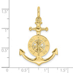 FJC Finejewelers 10 kt Yellow Gold 3-D Small Anchor with Nautical Compass Charm 45 x 23 mm