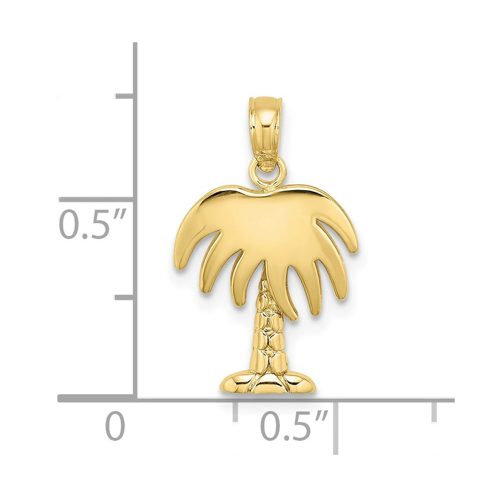 FJC Finejewelers 10 kt Yellow Gold Charleston Palm Tree Charm 14 x 12 mm