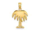 FJC Finejewelers 10 kt Yellow Gold Charleston Palm Tree Charm 14 x 12 mm