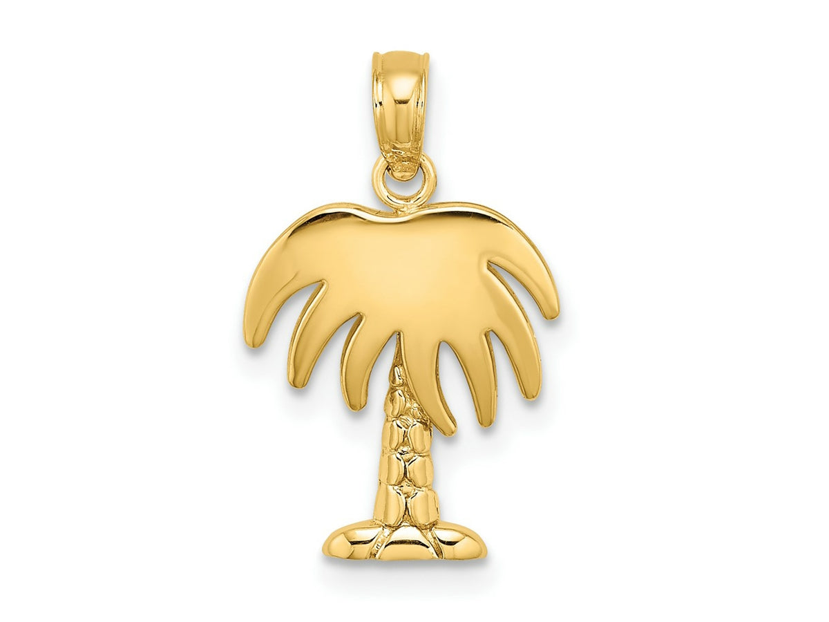 FJC Finejewelers 10 kt Yellow Gold Charleston Palm Tree Charm 14 x 12 mm