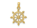 FJC Finejewelers 10 kt Yellow Gold 2-D Engraved Ship Wheel Charm 20 x 15 mm