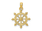 FJC Finejewelers 10 kt Yellow Gold 2-D Engraved Ship Wheel Charm 20 x 15 mm