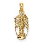 FJC Finejewelers 10 kt Yellow Gold Florida Lobster with Out Claws Charm 14 x 8 mm