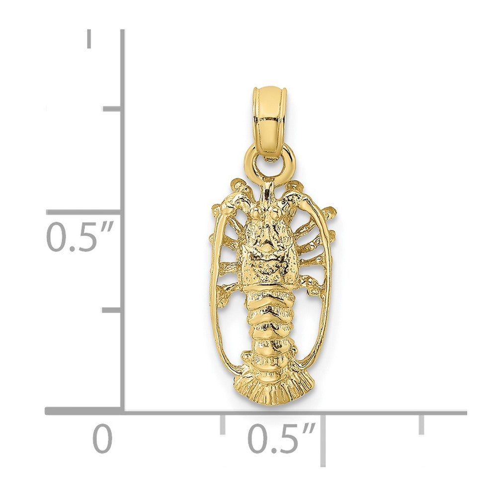 FJC Finejewelers 10 kt Yellow Gold Florida Lobster with Out Claws Charm 14 x 8 mm