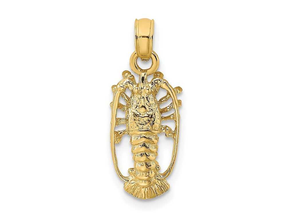 FJC Finejewelers 10 kt Yellow Gold Florida Lobster with Out Claws Charm 14 x 8 mm