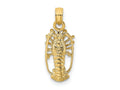 FJC Finejewelers 10 kt Yellow Gold Florida Lobster with Out Claws Charm 14 x 8 mm