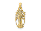 FJC Finejewelers 10 kt Yellow Gold Florida Lobster with Out Claws Charm 14 x 8 mm