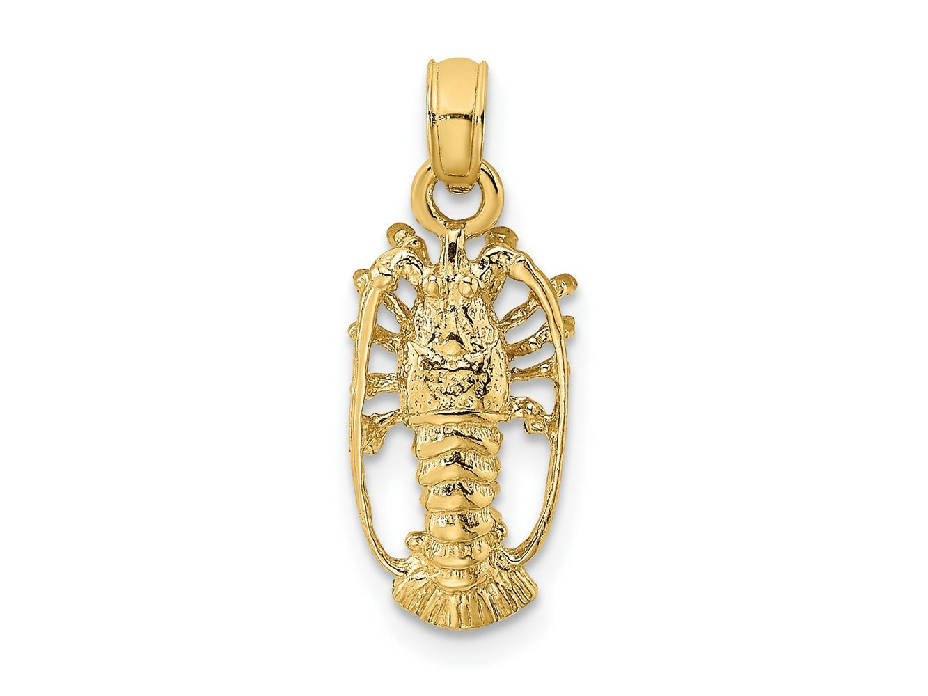 FJC Finejewelers 10 kt Yellow Gold Florida Lobster with Out Claws Charm 14 x 8 mm