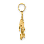 FJC Finejewelers 10 kt Yellow Gold 2-D and Polished Swimming Dolphin Charm 16 x 29 mm