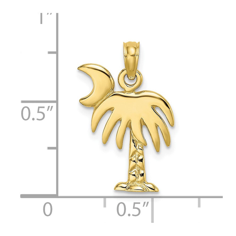 FJC Finejewelers 10 kt Yellow Gold Polished Charleston Palm Tree Charm 17 x 12 mm