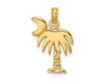 FJC Finejewelers 10 kt Yellow Gold Polished Charleston Palm Tree Charm 17 x 12 mm
