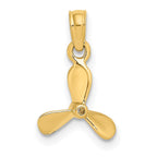 FJC Finejewelers 10 kt Yellow Gold 3-D with 3 Blades Propeller Charm 14 x 10 mm