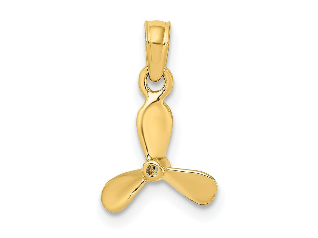 FJC Finejewelers 10 kt Yellow Gold 3-D with 3 Blades Propeller Charm 14 x 10 mm