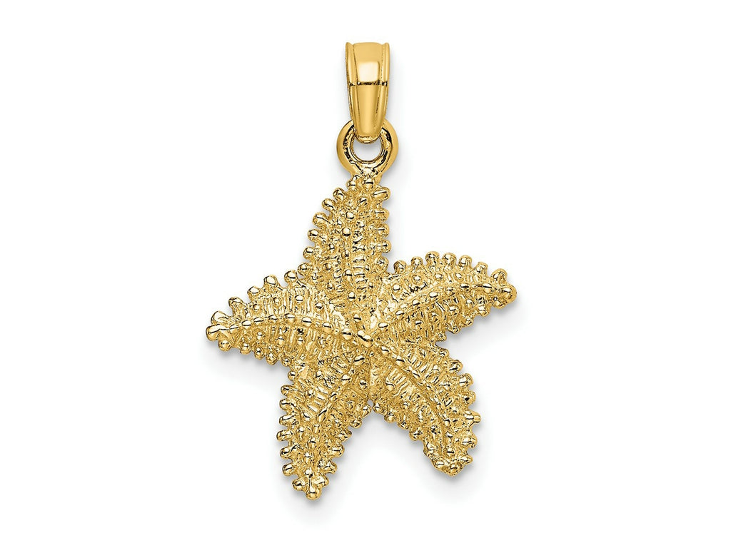 FJC Finejewelers 10 kt Yellow Gold Starfish W/ Beaded Texture Charm 15 x 15 mm