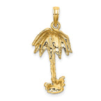 FJC Finejewelers 10 kt Yellow Gold 2-D Textured Single Palm Tree Charm 23 x 14 mm