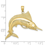 FJC Finejewelers 10 kt Yellow Gold 2-D Polished / Satin STRIPED MARLIN Charm 26 x 41 mm