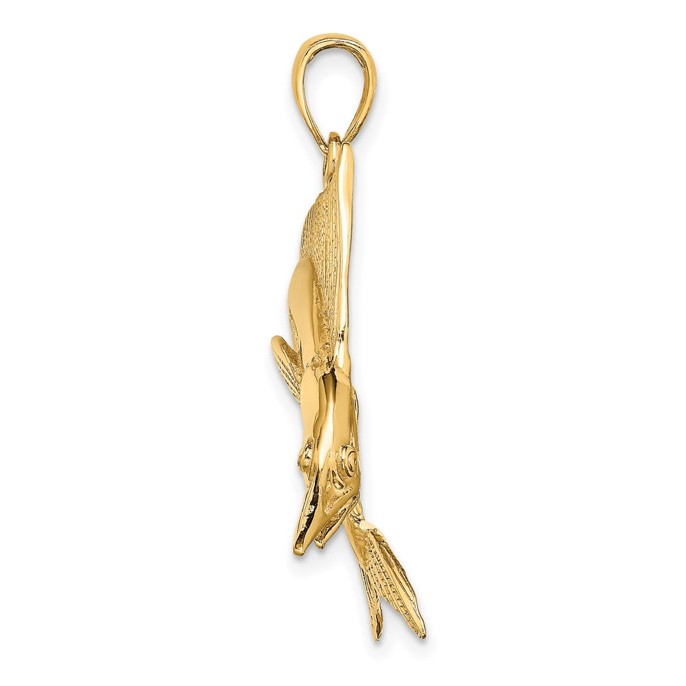 FJC Finejewelers 10 kt Yellow Gold 2-D Polished / Satin STRIPED MARLIN Charm 26 x 41 mm