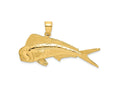 FJC Finejewelers 10 kt Yellow Gold 2-D Male Dorado (Mahi-Mahi) Charm 21 x 43 mm