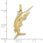 FJC Finejewelers 10 kt Yellow Gold 3-D Polished BLUE MARLIN Charm 34 x 12 mm