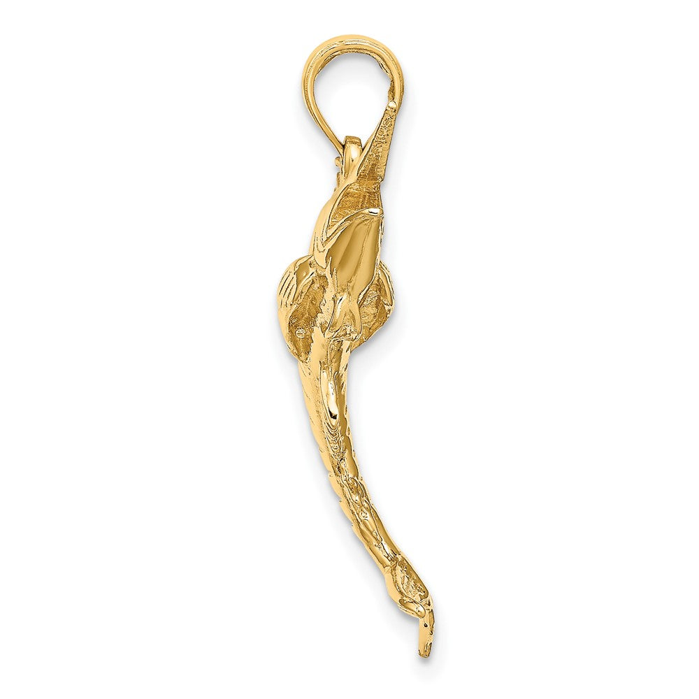 FJC Finejewelers 10 kt Yellow Gold 3-D Polished BLUE MARLIN Charm 34 x 12 mm