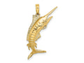 FJC Finejewelers 10 kt Yellow Gold 3-D Polished BLUE MARLIN Charm 34 x 12 mm