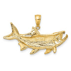 FJC Finejewelers 10 kt Yellow Gold Tarpon Fish with Open Mouth Charm 15 x 34 mm