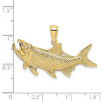 FJC Finejewelers 10 kt Yellow Gold Tarpon Fish with Open Mouth Charm 15 x 34 mm