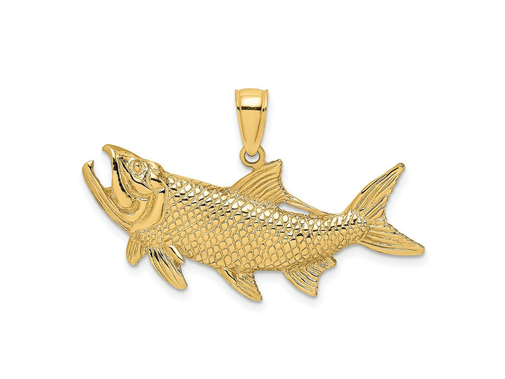 FJC Finejewelers 10 kt Yellow Gold Tarpon Fish with Open Mouth Charm 15 x 34 mm