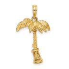 FJC Finejewelers 10 kt Yellow Gold 3-D Palm Tree W/Moveable Man Charm 21 x 15 mm