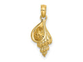 FJC Finejewelers 10 kt Yellow Gold 3-D Mini Precious Wentletrap Shell Charm 14 x 8 mm