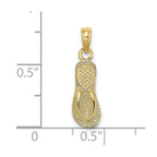 FJC Finejewelers 10 kt Yellow Gold Textured Straps Single Flip-Flop Charm 19 x 6 mm