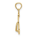 FJC Finejewelers 10 kt Yellow Gold Textured Straps Single Flip-Flop Charm 19 x 6 mm