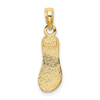 FJC Finejewelers 10 kt Yellow Gold Textured Straps Single Flip-Flop Charm 19 x 6 mm