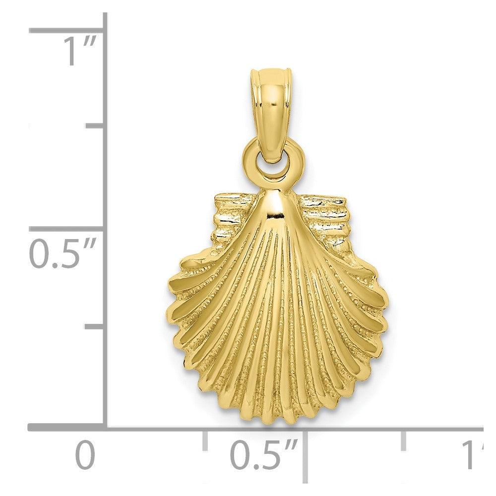 FJC Finejewelers 10 kt Yellow Gold Polished Scallop Shell Charm 13 x 12 mm
