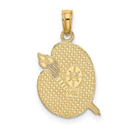 FJC Finejewelers 10 kt Yellow Gold Engraved Textured Painters Pallet Charm 15 x 15 mm