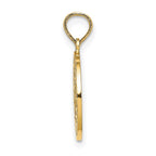 FJC Finejewelers 10 kt Yellow Gold Textured Communion Cup on Round Disc Charm 19 x 15 mm