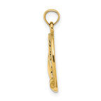 FJC Finejewelers 10 kt Yellow Gold Praying Hands and Cross In Oval Charm 21 x 12 mm