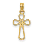 FJC Finejewelers 10 kt Yellow Gold Cut-Out Cross with Dove Charm 15 x 11 mm