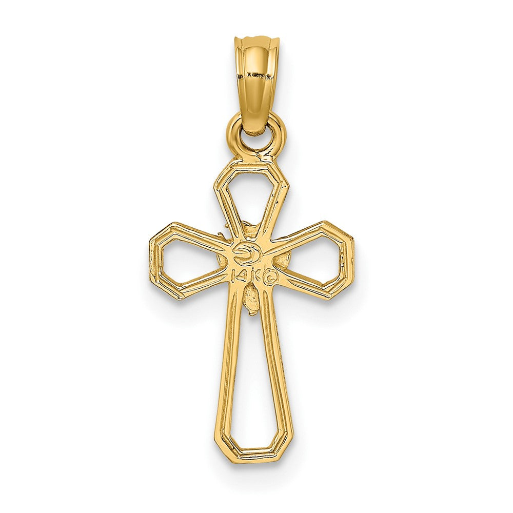 FJC Finejewelers 10 kt Yellow Gold Cut-Out Cross with Dove Charm 15 x 11 mm