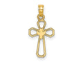 FJC Finejewelers 10 kt Yellow Gold Cut-Out Cross with Dove Charm 15 x 11 mm