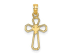 FJC Finejewelers 10 kt Yellow Gold Cut-Out Cross with Dove Charm 15 x 11 mm