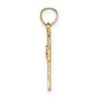 FJC Finejewelers 10 kt Yellow Gold Cut-Out Cross with Heart Charm 15 x 10 mm