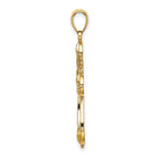 FJC Finejewelers 10 kt Yellow Gold Cut-Out Shapes Fancy Cross Charm 29 x 23 mm